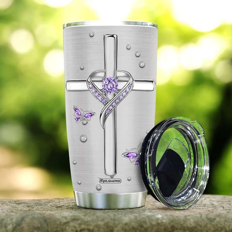 Jesus Butterfly Jewelry Faith 20 Oz Tumbler For Coffee Travel And Daily Drinks
