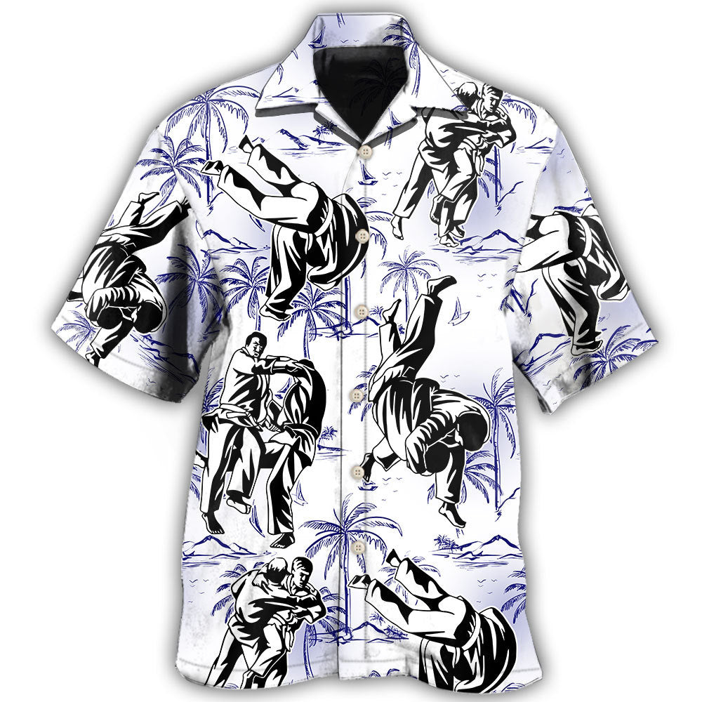 Judo Strength Martial Arts Hawaiian Shirt For Tropical Holidays, Outdoor Gatherings, And Everyday Comfort