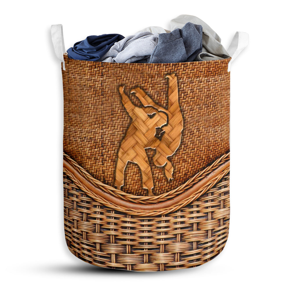 Judo Rattan Texture Laundry Basket For Bathroom Bedroom Storage