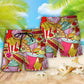 Colorful Junk Food Pop Beach Shorts For Summer Vacation And Coastal Travel
