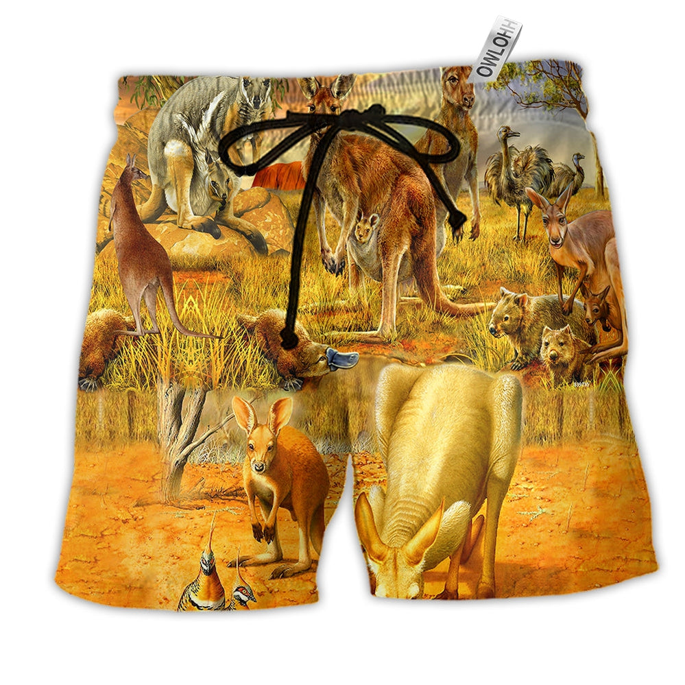 Kangaroo Animals My Spirit Animal Is A Kangaroo Beach Shorts For Seaside Travel And Relaxed Summer Wear