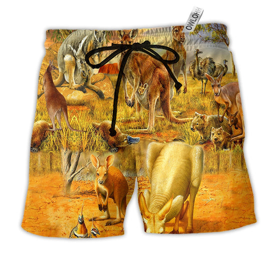 Kangaroo Animals My Spirit Animal Is A Kangaroo Beach Shorts For Seaside Travel And Relaxed Summer Wear