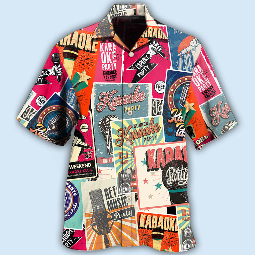 Summer Karaoke Party Fun Hawaiian Shirt For Coastal Travel, Casual Events, And Comfortable Summer Wear