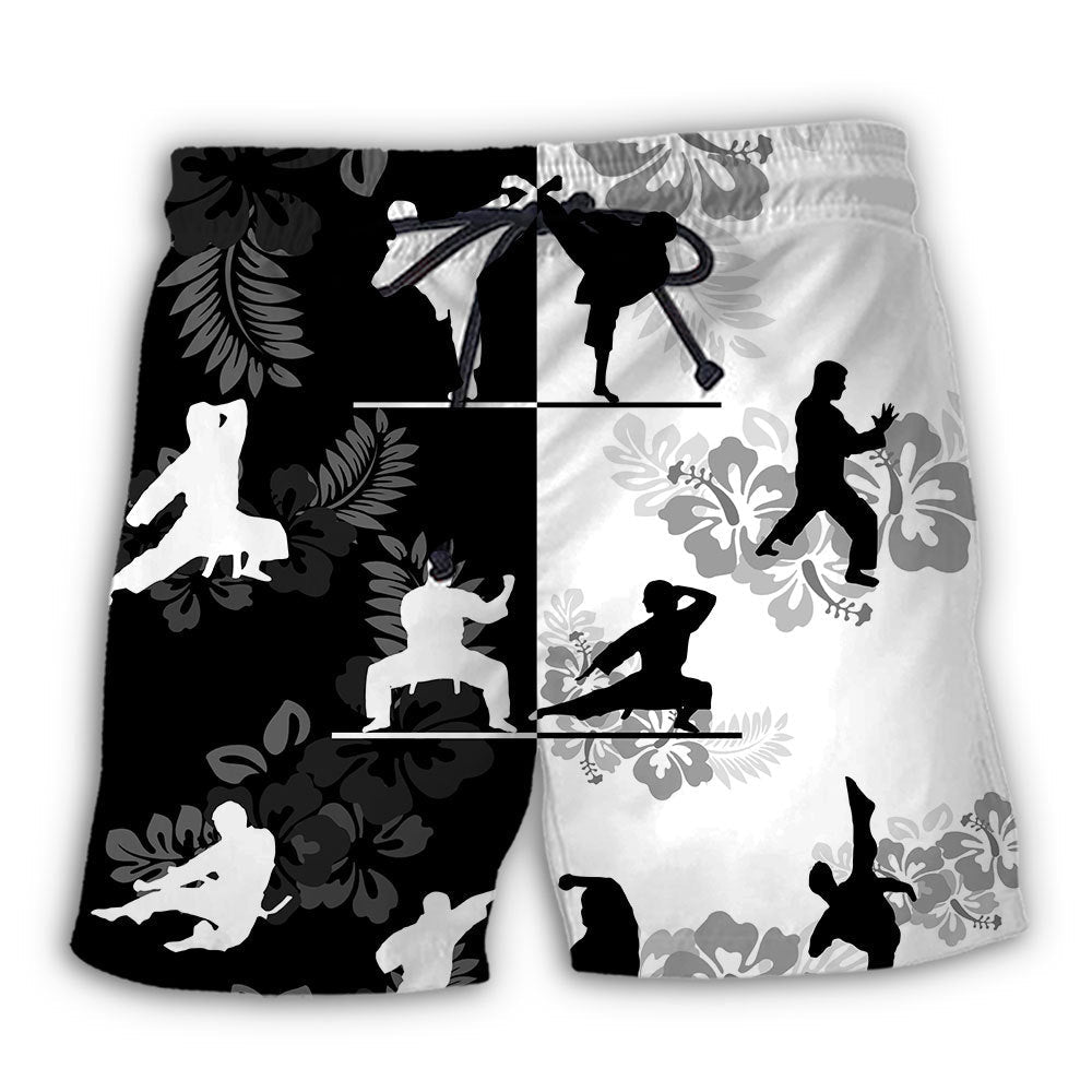 Tropical Floral Karate Beach Shorts For Weekend Travel And Everyday Comfort