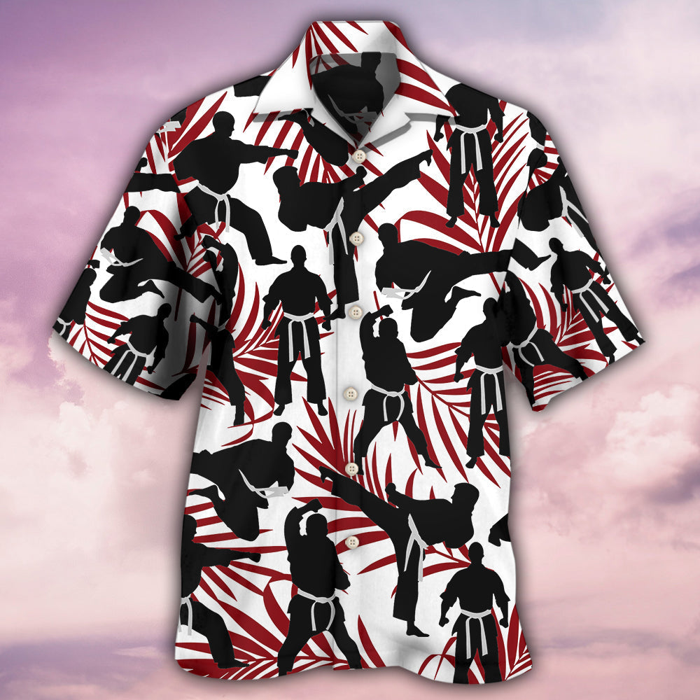 Tropical Karate Hawaiian Shirt With All Over Print For Tropical Escapes Resort Wear And Outdoor Celebrations