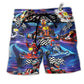 Kart Racing Go Kart Or Go Home Blue Hawaiian Beach Shorts For Racing Fans And Beach Days
