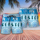 Elephant Kathak Pattern Cultural Beach Shorts Design Detail For Casual Warm Weather Outfits