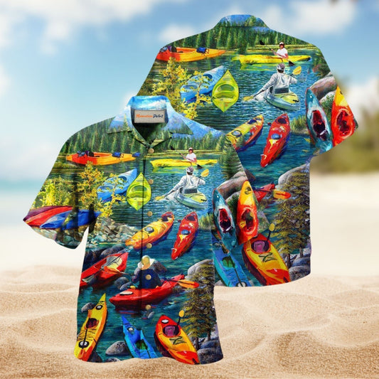Kayaking Adventure Hawaiian Shirt For Vacation Adventures Beach Events And Relaxed Warm Weather Style