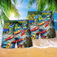 Kayaking River Adventure Beach Shorts Pattern Detail For Coastal Travel And Everyday Comfort