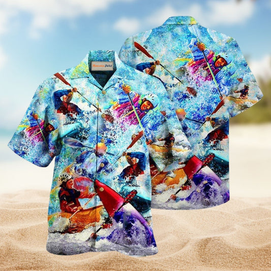 Kayaking Happiness Hawaiian Shirt For Vacation Adventures Beach Events And Relaxed Warm Weather Style