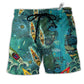 Kayaking I'd Rather Be Kayaking Hawaiian Print Beach Shorts For Weekend Recreation And Style
