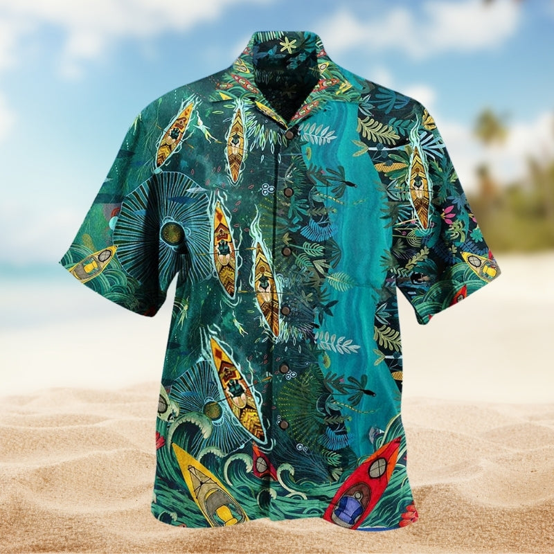 Tropical Island Face Couple Aloha Personalized Hawaiian Shirt Creative Print View For Weekend Trips