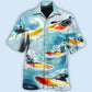 Colorful Kayaking Hawaiian Shirt Pattern View For Relaxed Warm Weather Outfits