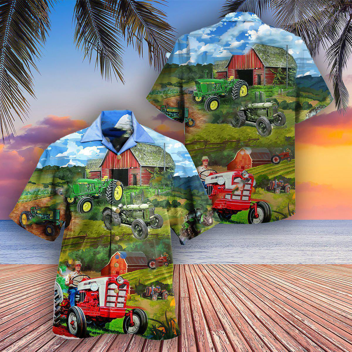 Tractor Hawaiian Shirt For Coastal Adventures And Warm Weather Wear