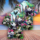 Panda Hug Hawaiian Shirt For Beach Parties And Weekend Getaways