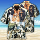 Creative Watercolor Cavalier King Charles Spaniel Hawaiian Shirt For Summer Vacation, Beach Travel, And Casual Wear
