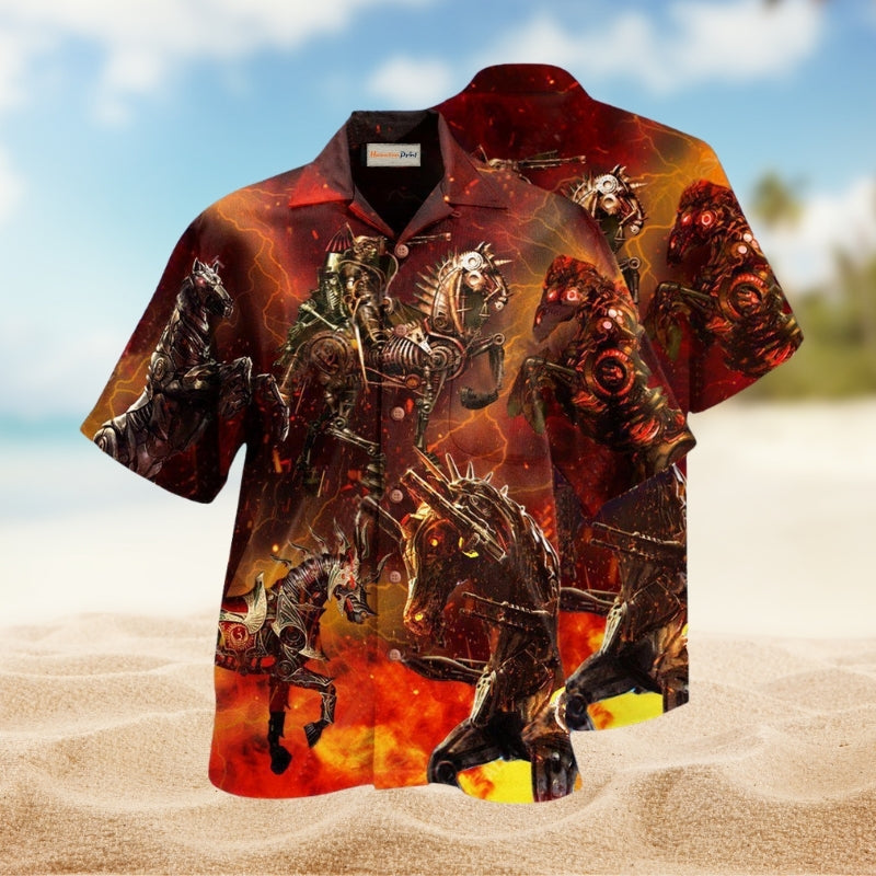 Knight Horse Armor Hawaiian Shirt For Vacation Adventures Beach Events And Relaxed Warm Weather Style