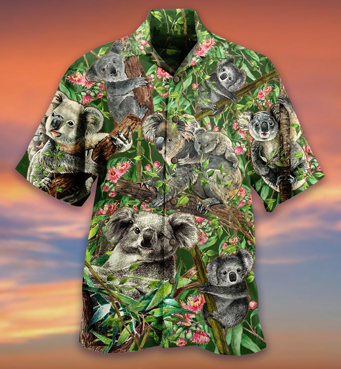 Christmas Koala Hawaiian Shirt With All Over Print For Beach Days Resort Trips And Relaxed Everyday Style