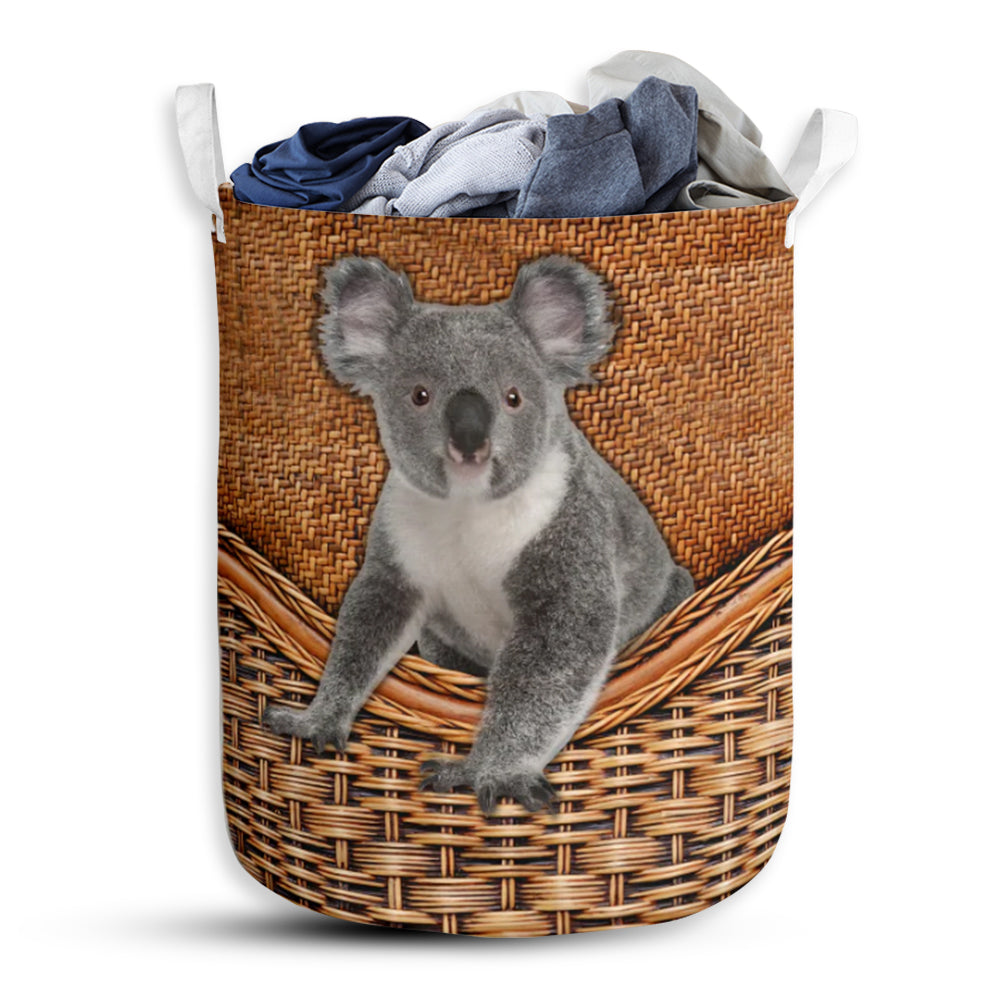 Koala Rattan Texture Laundry Basket For Bathroom Bedroom Storage