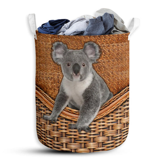 Koala Rattan Texture Laundry Basket For Bathroom Bedroom Storage