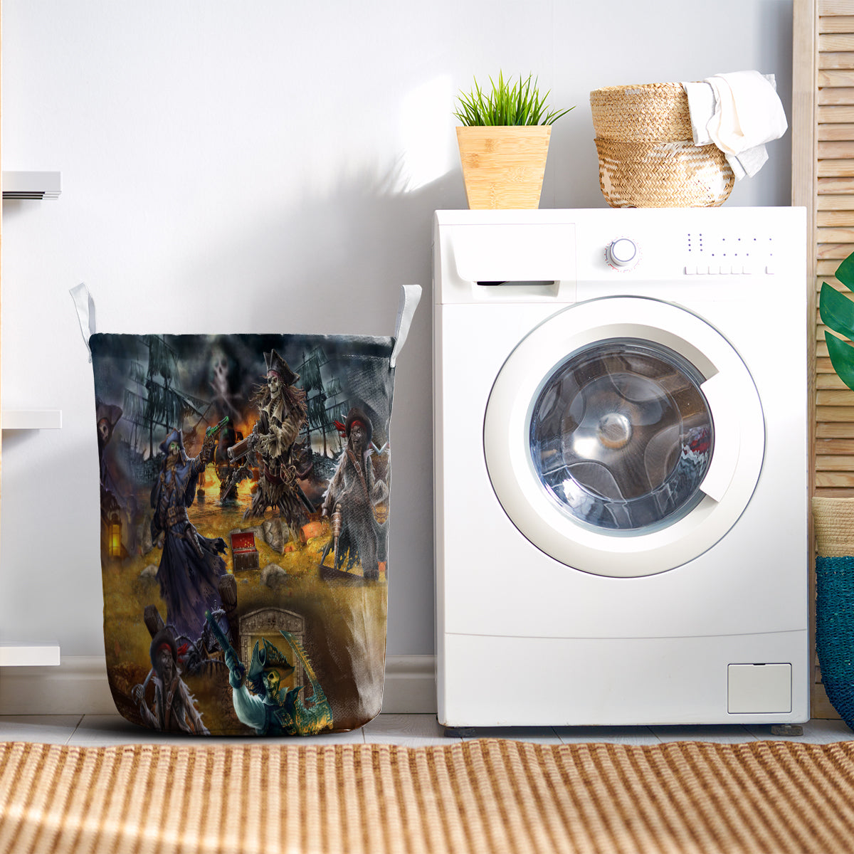 Skull Hunting Treasure Journey Laundry Basket For Clothes Toys And Blankets