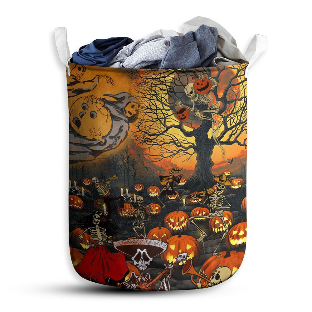 Small Size Skull Halloween Skull Darkness Laundry Basket For Bathroom Bedroom Storage
