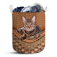 Small Size Cat American Shorthair Cat Rattan Texture Laundry Basket For Bathroom Bedroom Storage