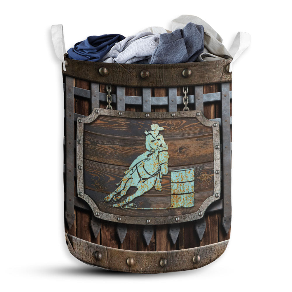 Small Size Horse Riding Vintage Style Laundry Basket For Bathroom Bedroom Storage