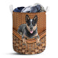Small Size Australian Cattle Dog Rattan Texture Laundry Basket For Bathroom Bedroom Storage