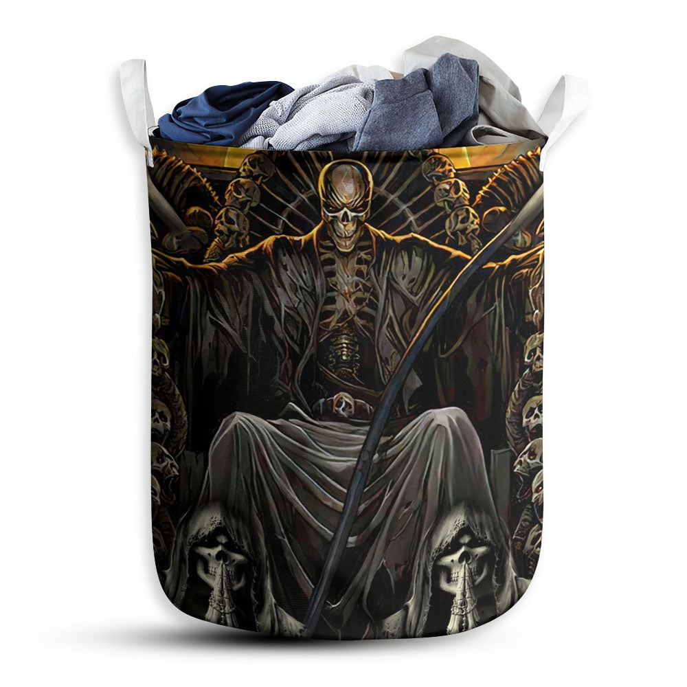 Skull Grim Reaper Dark Laundry Basket For Bathroom Bedroom Storage