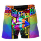 Rainbow Pride American Beach Shorts Design Detail For Resort And Beach Day Style