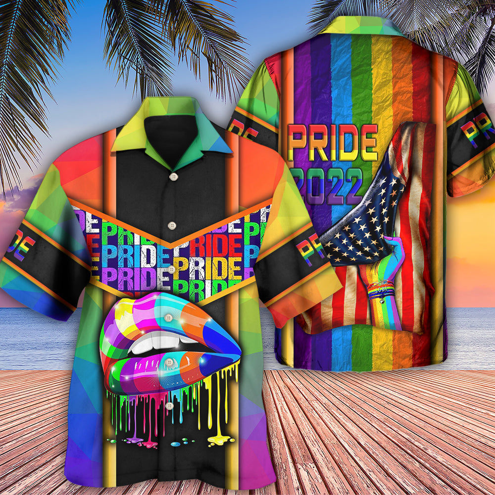 Rainbow Pride American Hawaiian Shirt For Summer Events And Casual Outdoor Wear