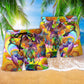 Rainbow Equality Pride Dragon Sunflower Beach Shorts Pattern Detail For Everyday Outings And Lightweight Summer Style