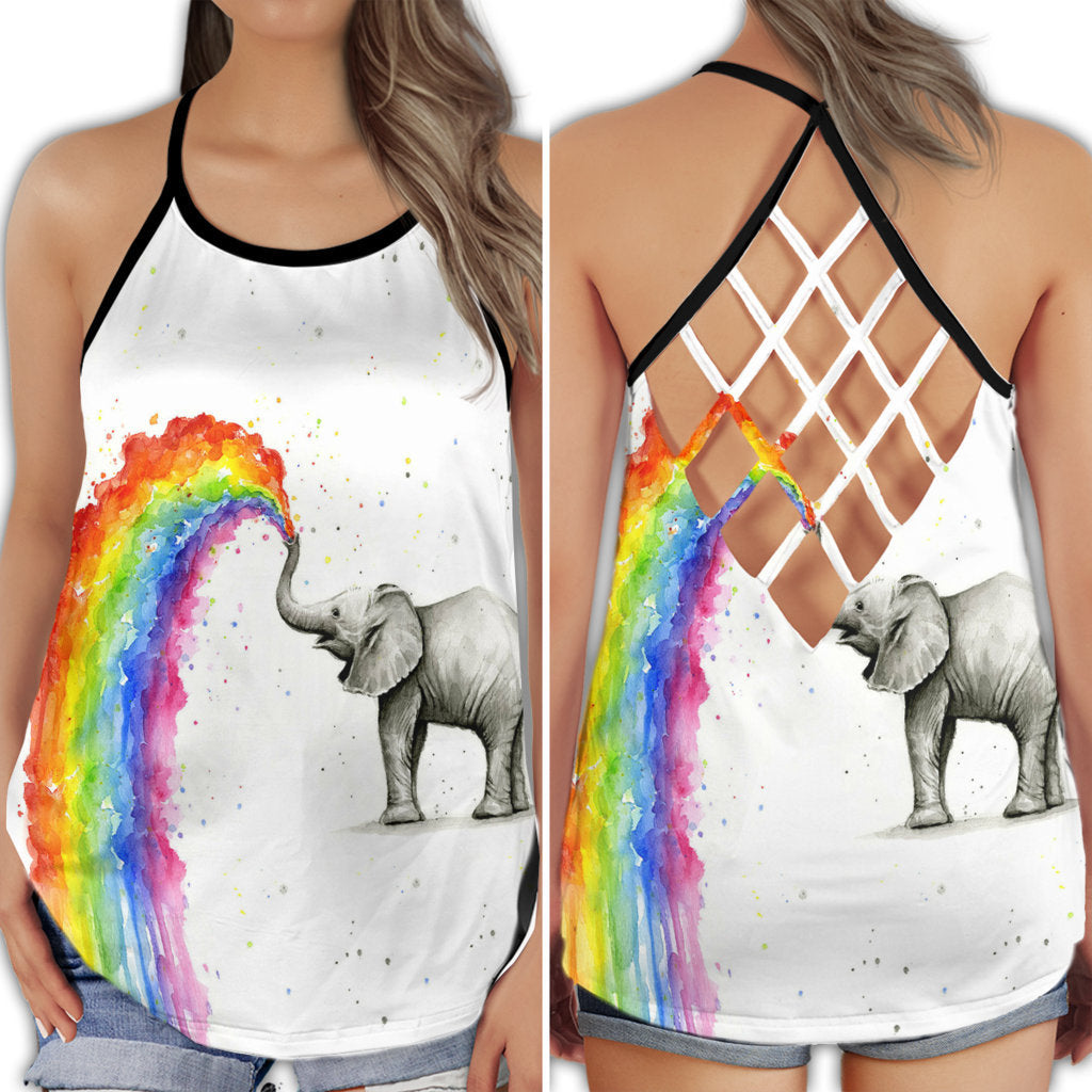 Pride Elephant Rainbow Hollow Tank Top For Community Events And Positive Support