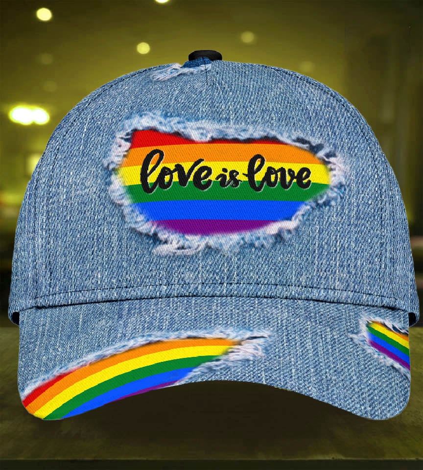 Love Is Love Jean Pride Pattern Classic Cap For Weekend Travel Outdoor Events And Casual Outfits
