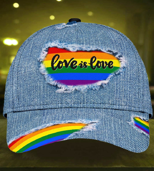 Love Is Love Jean Pride Pattern Classic Cap For Weekend Travel Outdoor Events And Casual Outfits