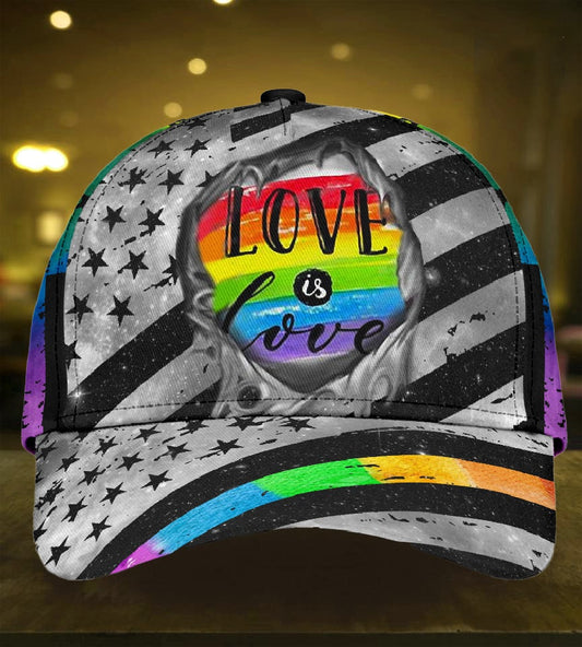 Love Is Love Pride Flag Classic Cap For Everyday Accessories Vacations And Outdoor Fun