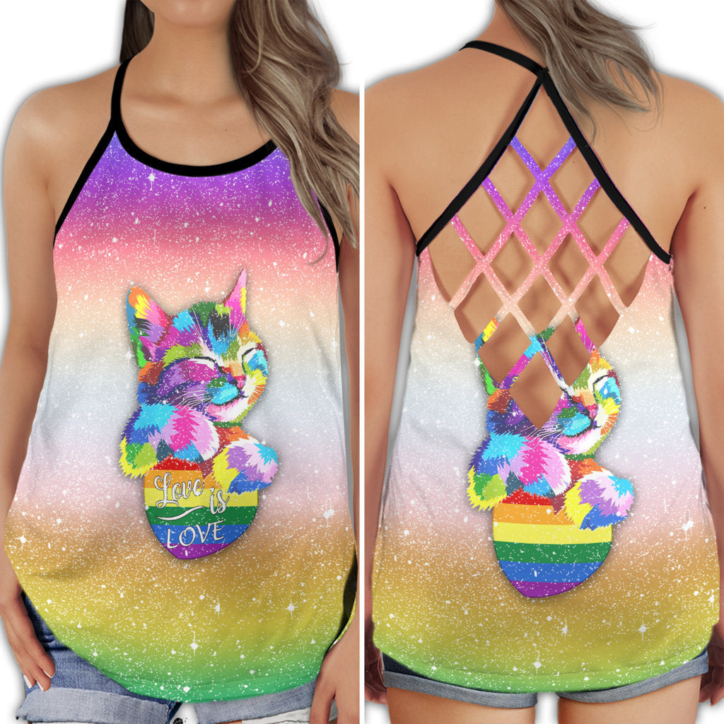 Pride Rainbow Unity Colorful Hollow Tank Top For Community Events And Positive Support