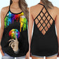 Pride Love Lip Expression Hollow Tank Top For Community Events And Positive Support