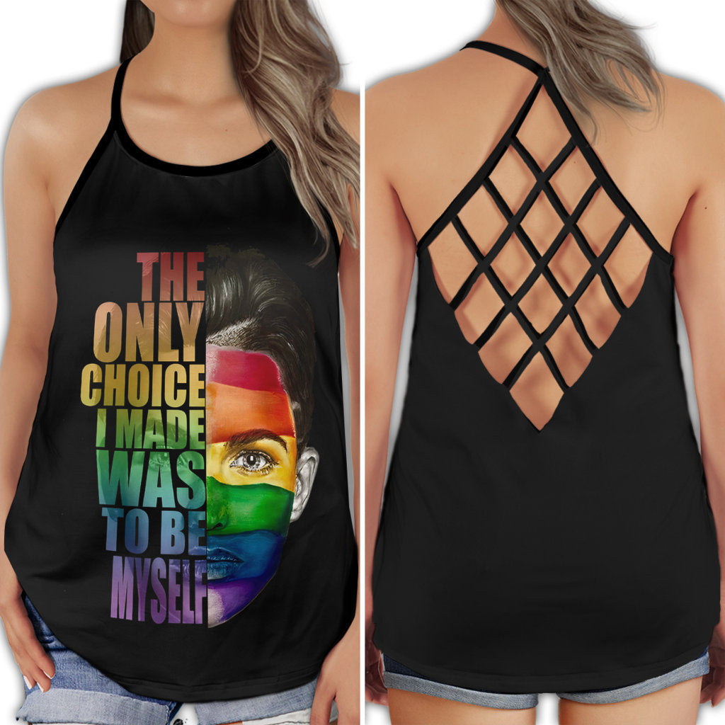 LGBT Love Be Yourself Pride Identity Quote Art Hollow Tank Top For Community Events And Positive Support