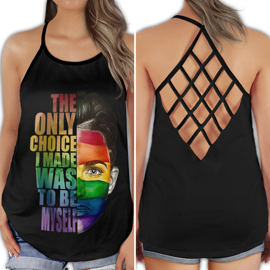 LGBT Love Be Yourself Pride Identity Quote Art Hollow Tank Top For Community Events And Positive Support