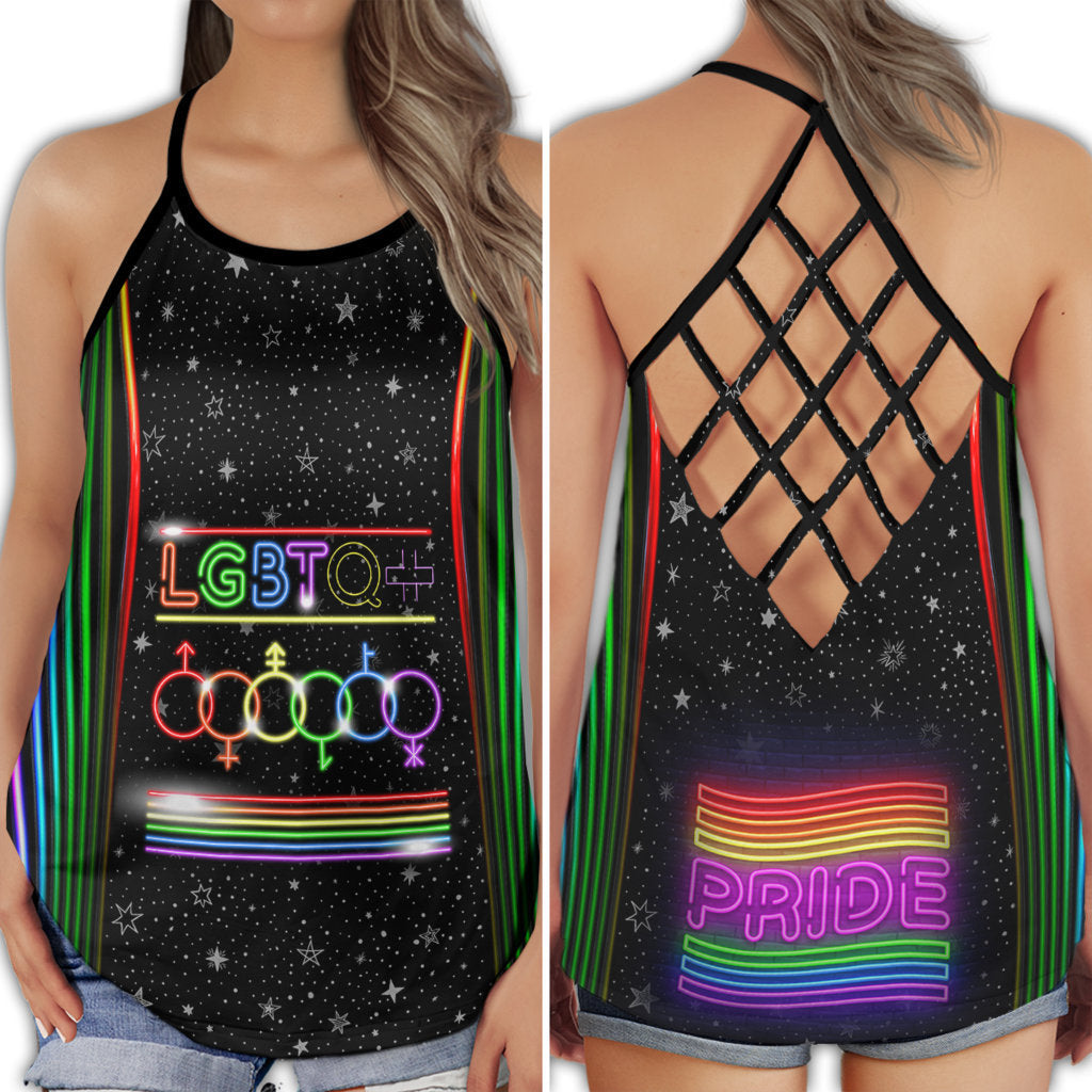 Pride Love Black Hollow Tank Top For Community Events And Positive Support
