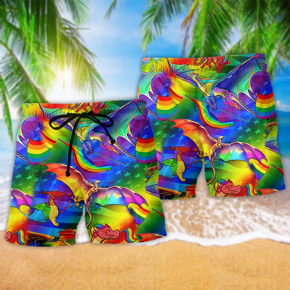 Rainbow Pride Beach Shorts For Poolside Relaxation And Summer Adventures