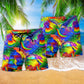 Rainbow Pride Love Lovely Life Hawaiian Print Beach Shorts For Colorful Summer Travel