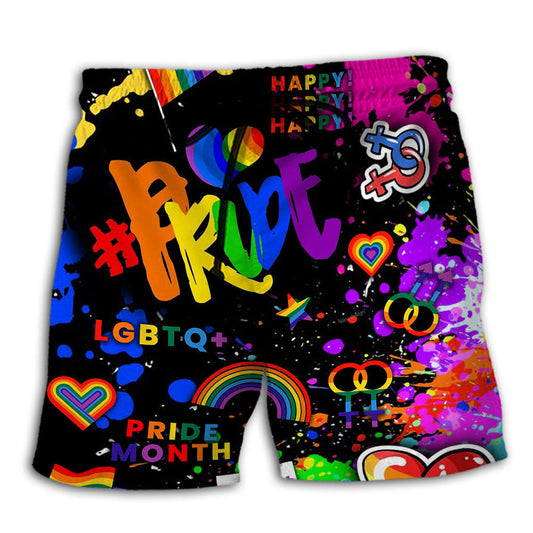 Colorful Rainbow Pride Beach Shorts For Holiday Cruises And Versatile Outdoor Wear