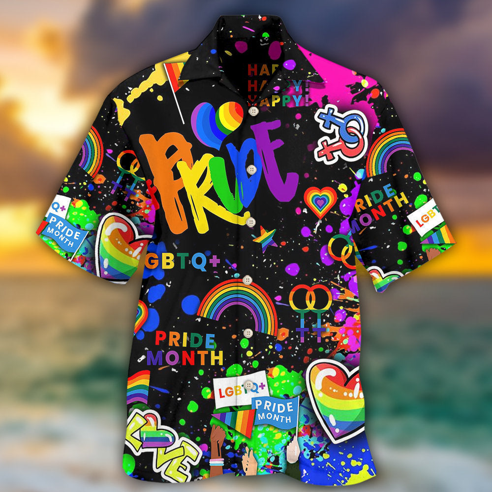 Rainbow Pride Hawaiian Shirt For Coastal Adventures And Warm Weather Wear