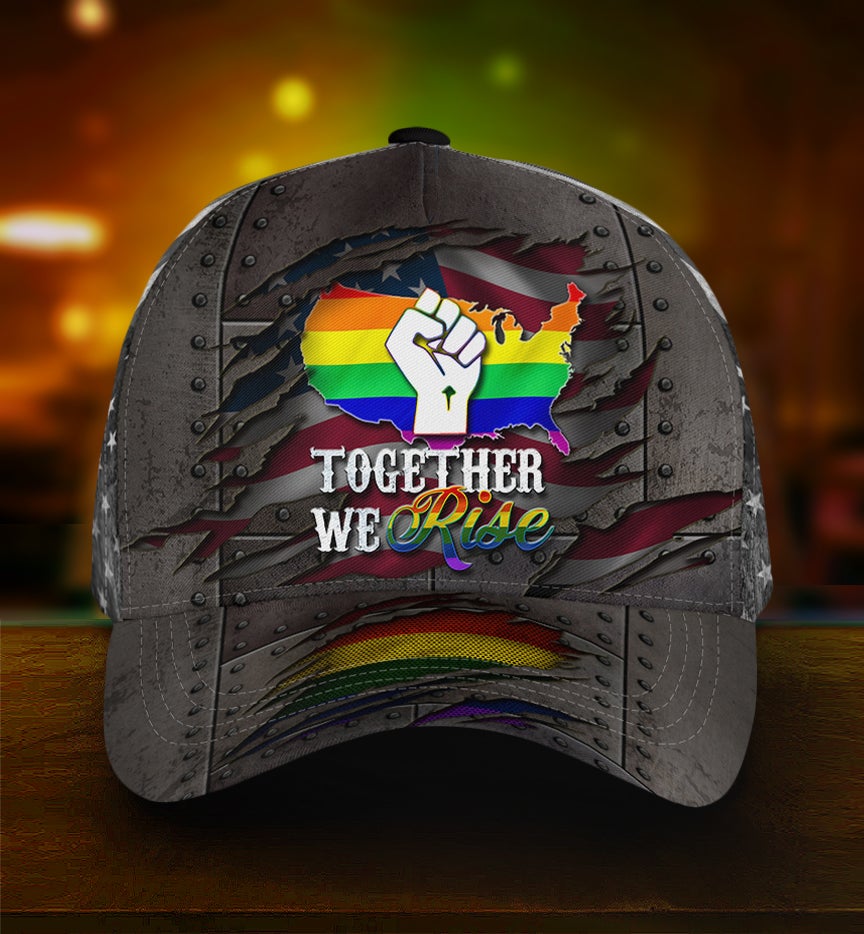 Pride Together We Rise Classic Cap For Everyday Wear Vacations And Seasonal Activities
