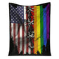 LGBT Rainbow American Flag Flannel Blanket For Cozy Bedroom Sofa Decor