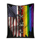 LGBT Rainbow American Flag LGBT Support Flannel Blanket For Cozy Bedroom Sofa Decor