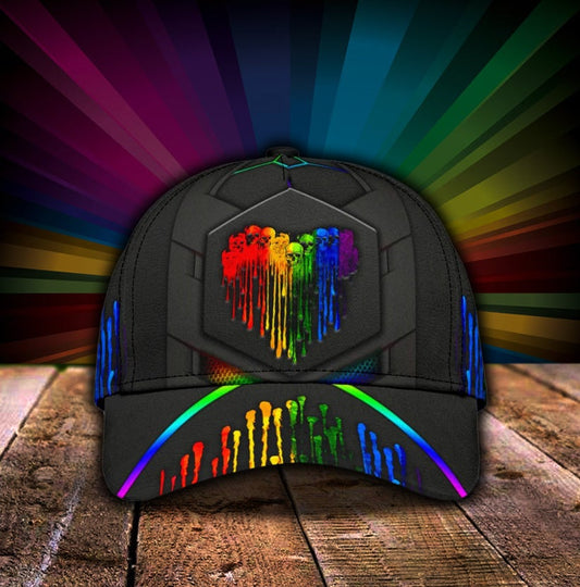 LGBT Skull Love Pride Classic Cap For Casual Styling Holiday Travel And Weekend Adventures